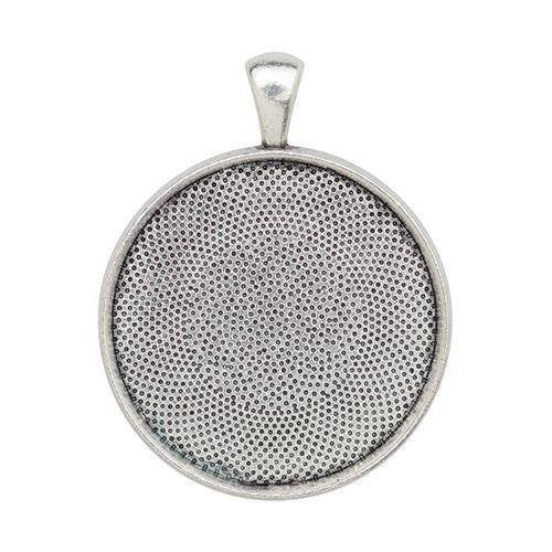 Pendant Cabochon Setting 30mm 30pk (Silver)