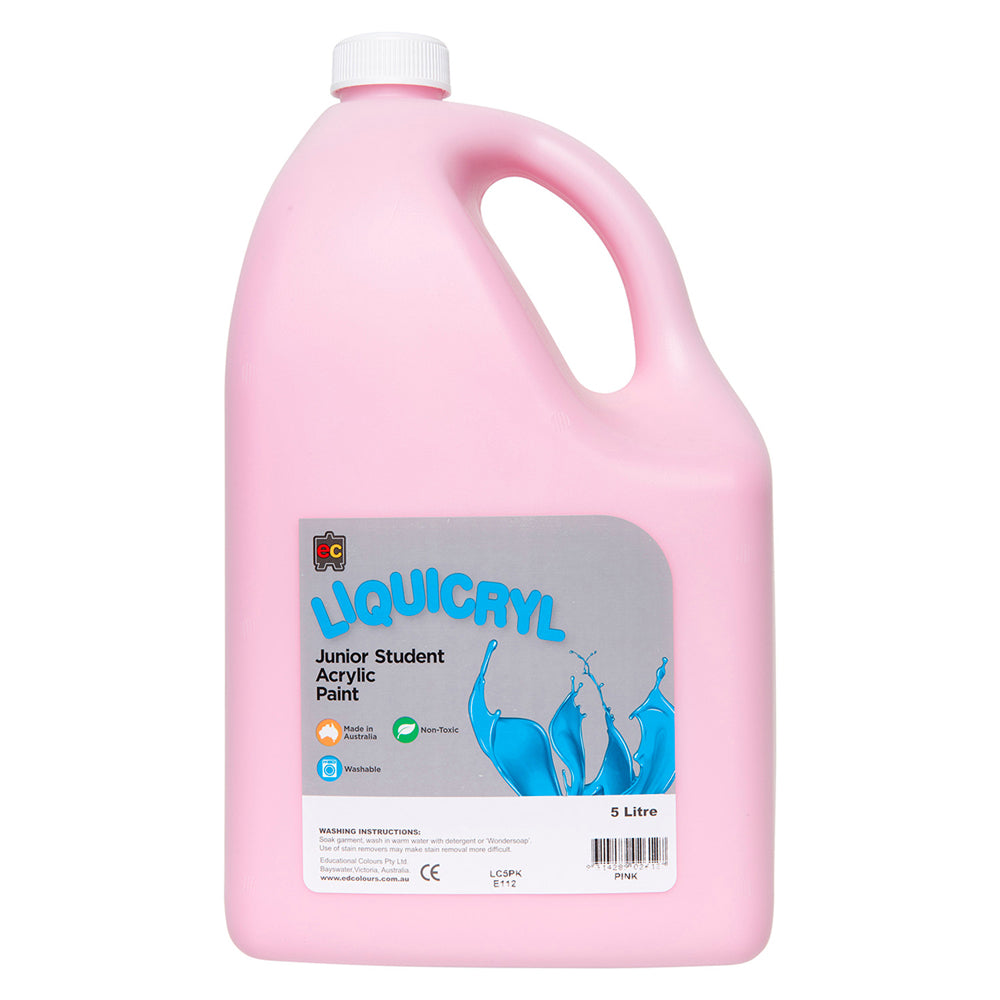 Educational Colours Liquicryl Junior Student Pink Acrylic 5L