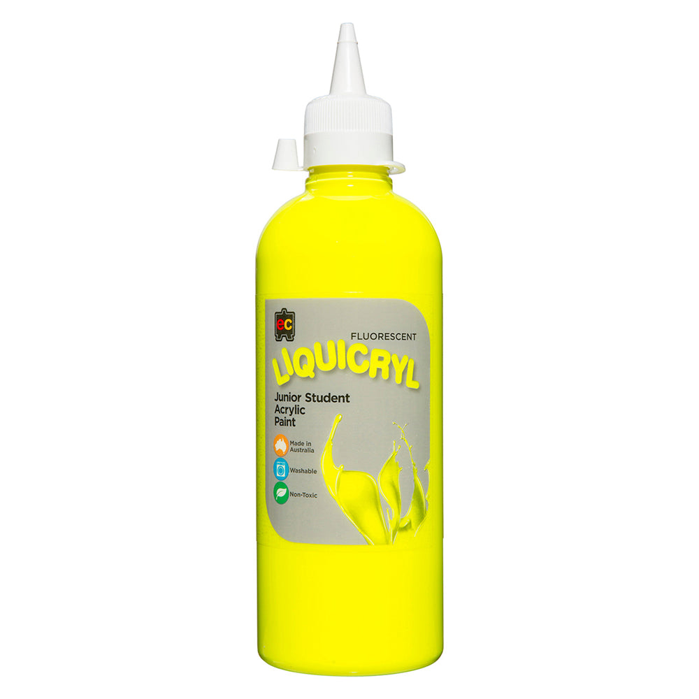 Educational Colours Fluoro Liquicryl Junior Acrylic 500mL