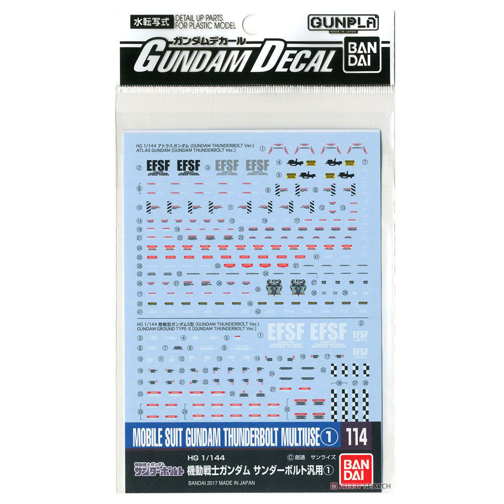 Bandai Mobile Suit Thunderbolt Gundam Decal