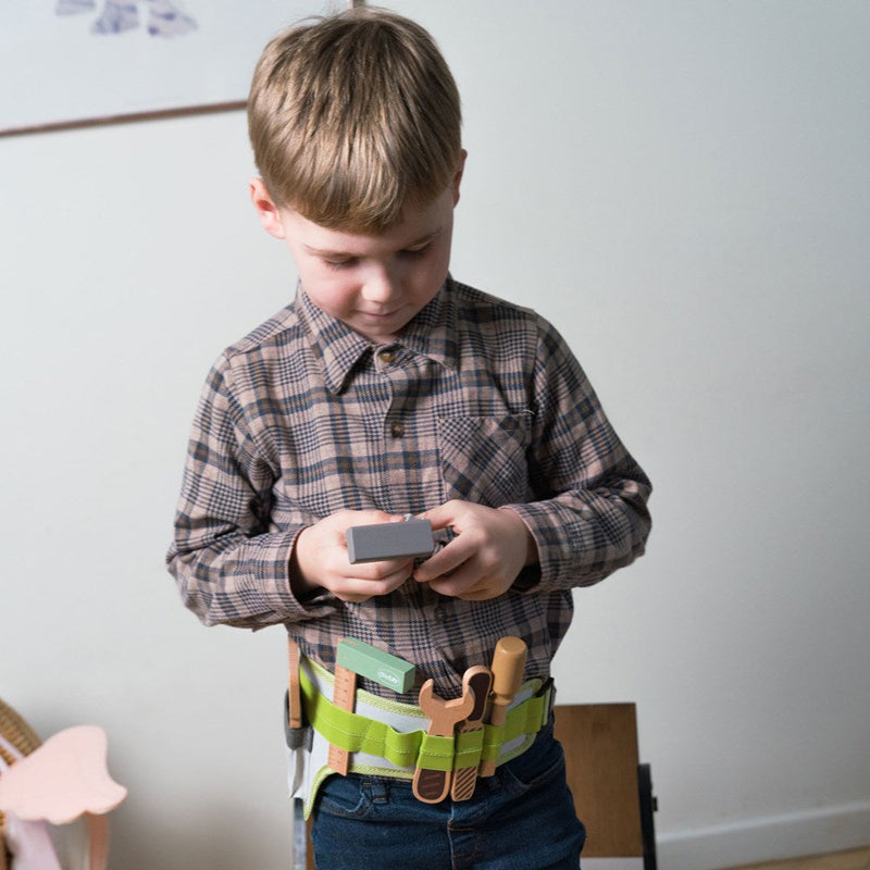 Dantoy Playful Wood Tool Belt 11 pcs