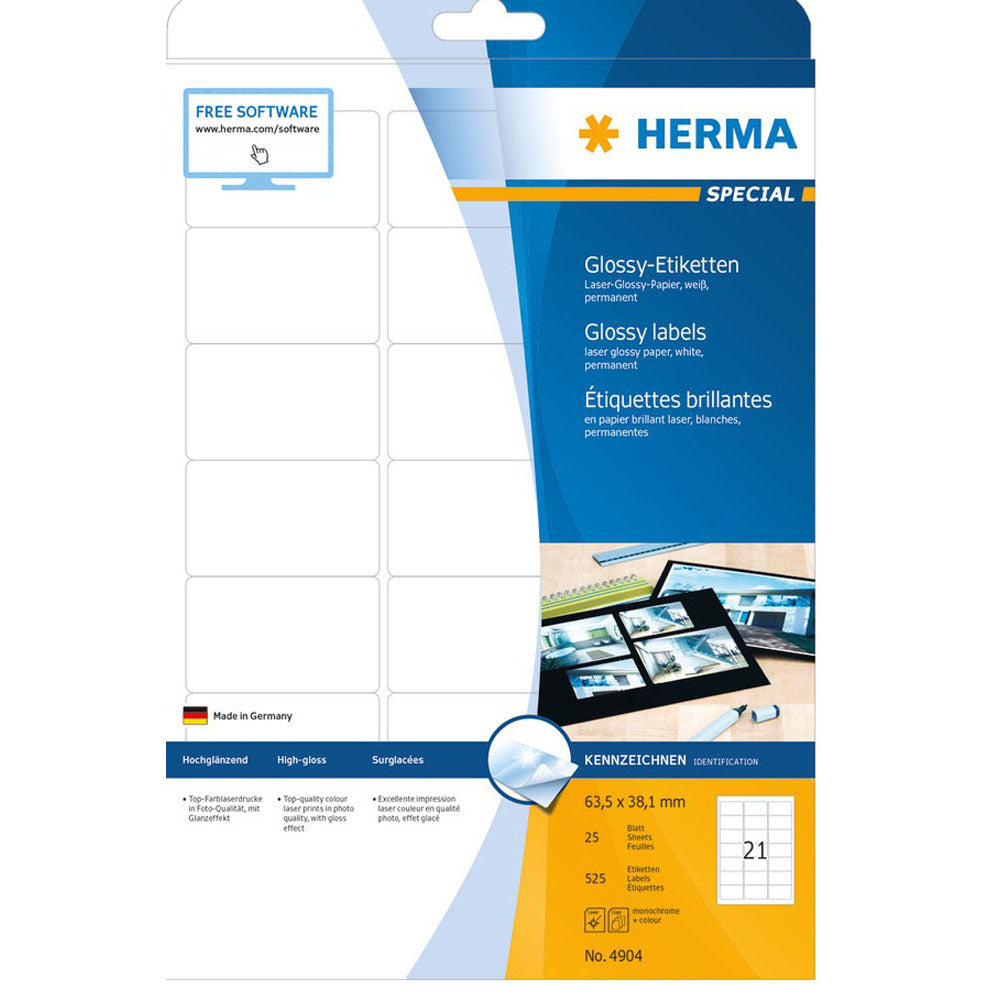 Herma Laser Glossy Labels A4 25pc(白)