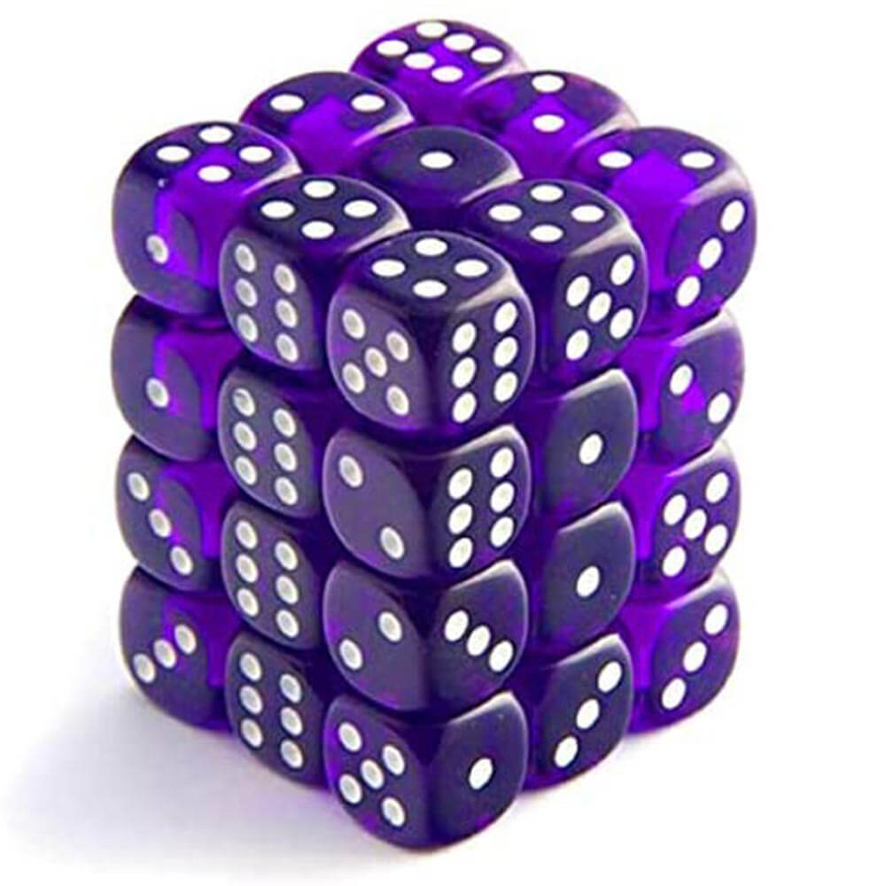 D6 Dice Translucent 12 mm (36 dés)