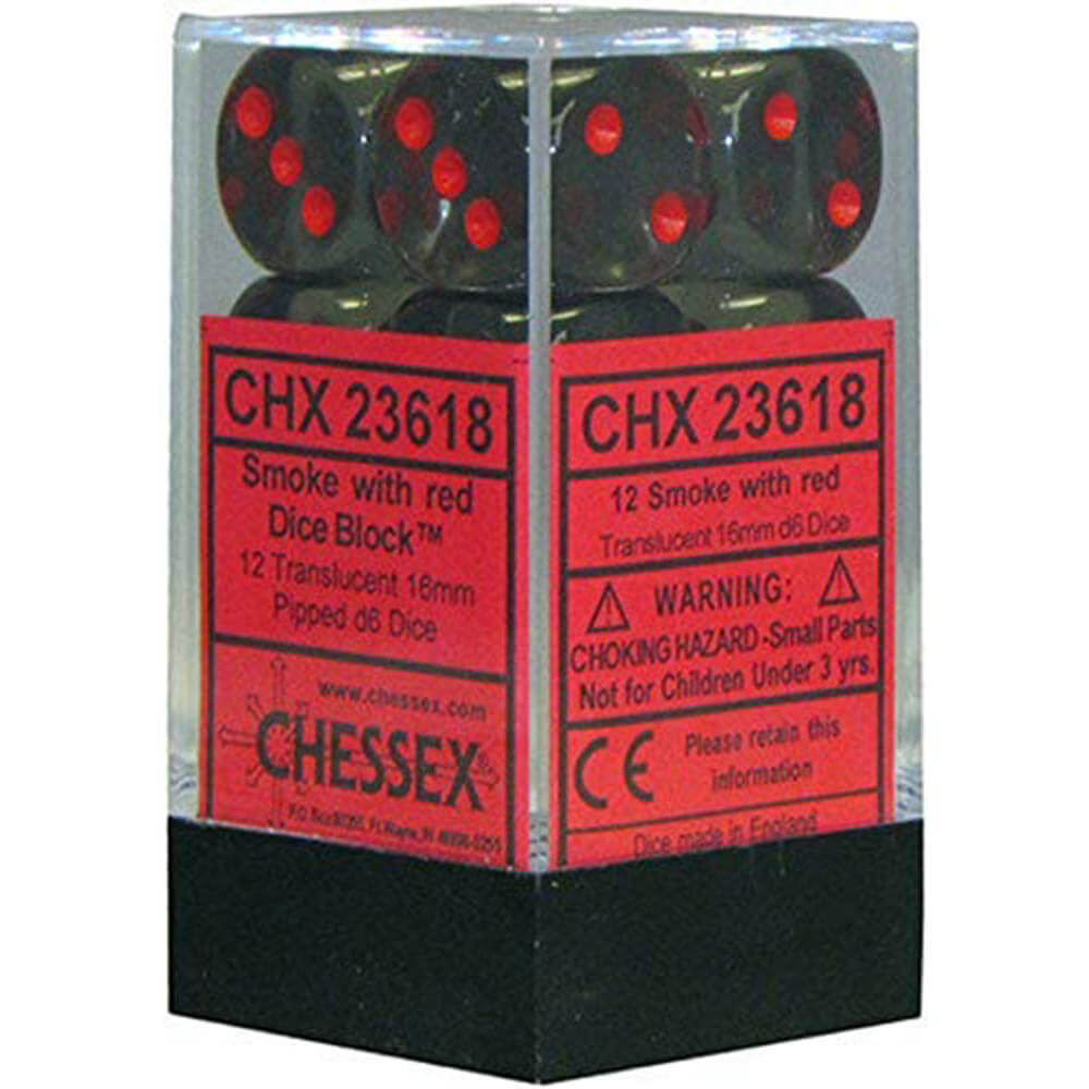 D6ダイス半透明16mm(12サイコロ)