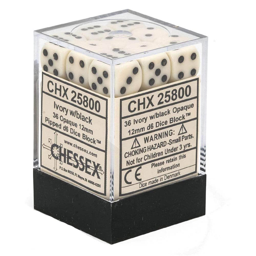 D6ダイス不透明12mm(36個のサイコロ)