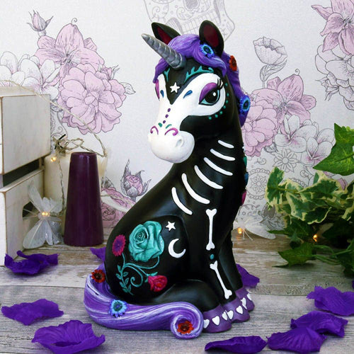 Sugarcorn Black Skeleton Unicorn 22cm