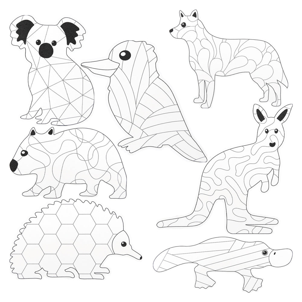 ColourMe Cardboard Australian Animals 21pk