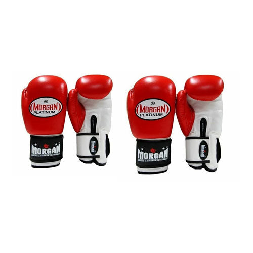 Morgan V2 Platinum Leather Sparring Gloves (Red)