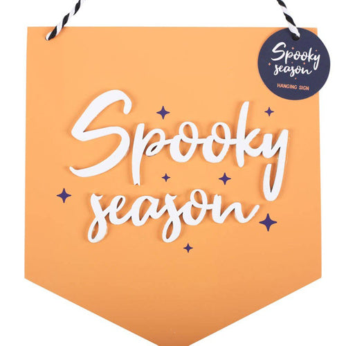 Orange Spooky Season Hanging MDF Sign