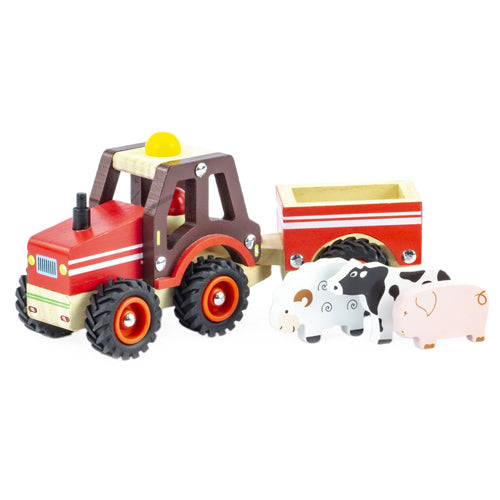 Keycraft Wooden Tractor & Trailer
