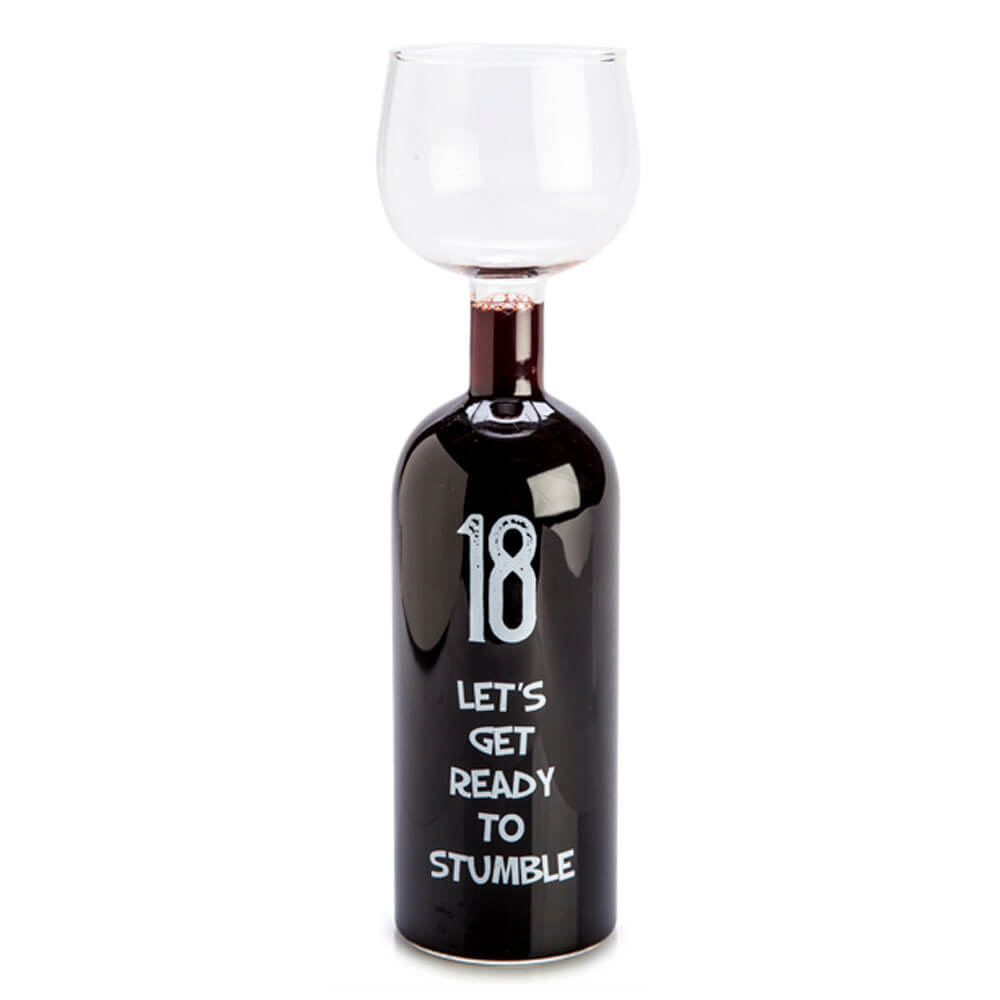 Happy Birthday Wine Bottle Glass