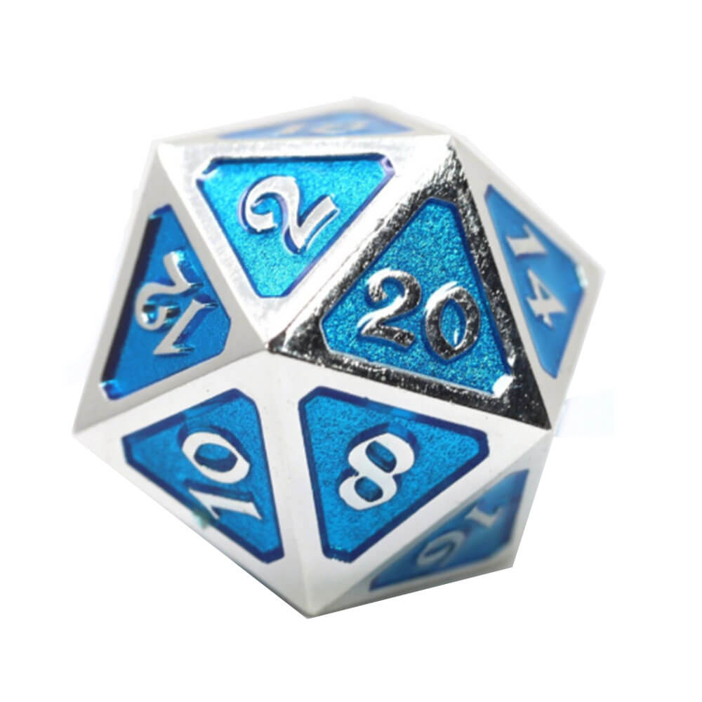  D20 Dice Metal Mythica Platinum (Einzel)
